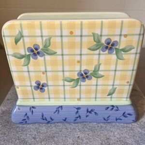 Pfaltzgraff Summer Breeze Napkin Holder Vintage Ceramic Cottagecore